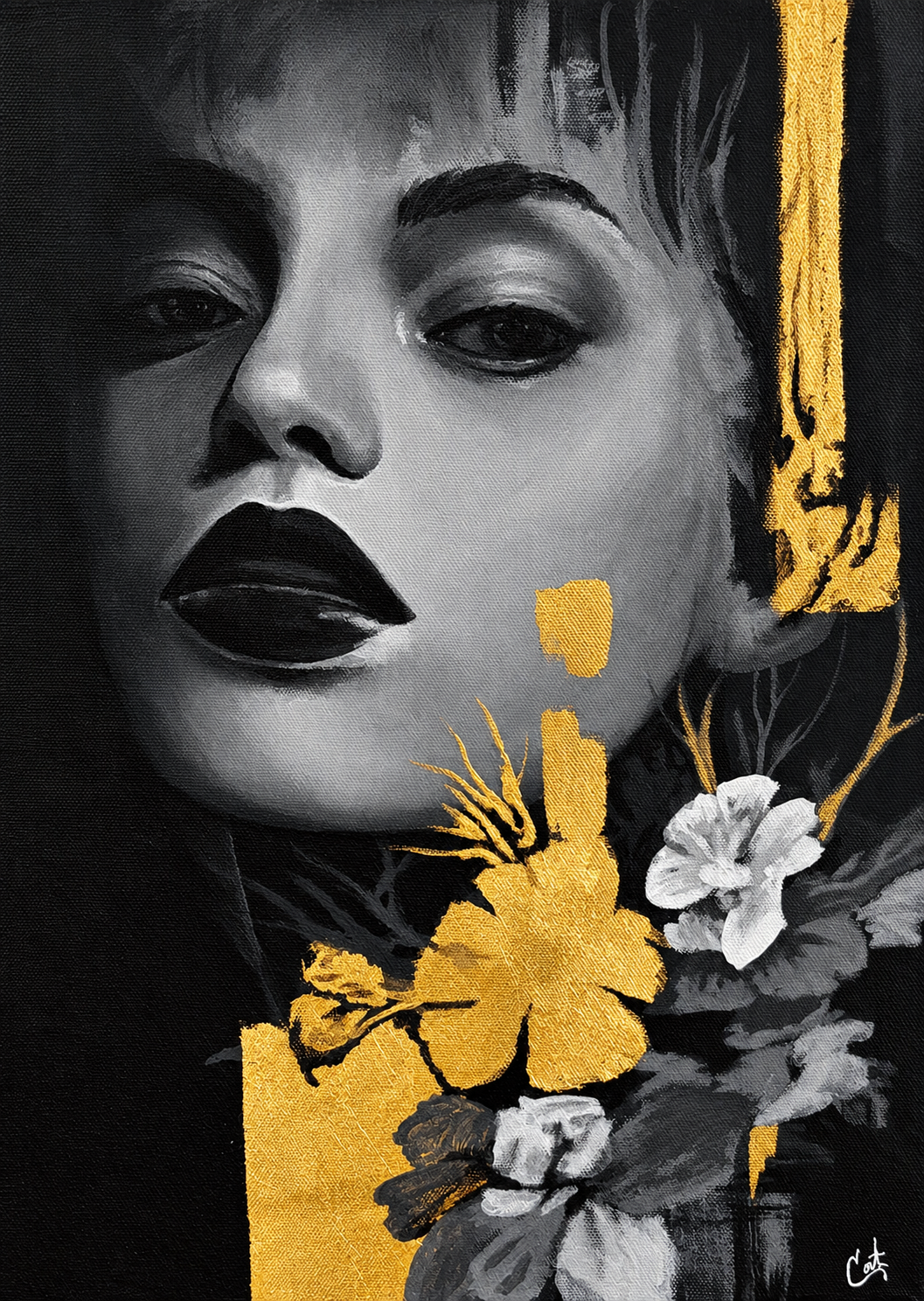 What Remains — Original acrylic and gold leaf on canvas